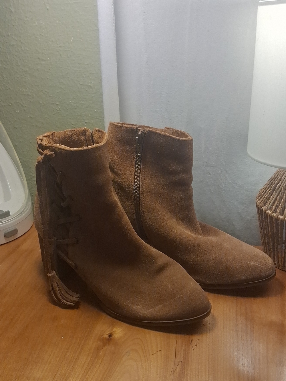 Matisse Tan Suede Ankle Boots with Side Tassel 9.5